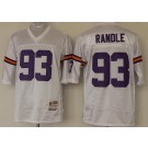 Men's Minnesota Vikings #93 John Randle White Throwback Jerse