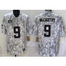 Men's Minnesota Vikings #9 JJ McCarthy Limited Arctic Camo 2024 Salute to Service Jersey