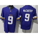 Men's Minnesota Vikings #9 JJ McCarthy Limited Purple FUSE Vapor Jersey