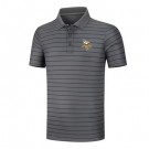 Men's Minnesota Vikings Anthracite Collection Striped Performance Pique Polo