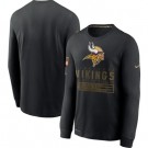 Men's Minnesota Vikings Black 2020 Salute To Service Long Sleeves T Shirt 221