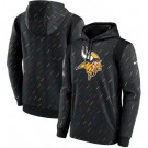 Men's Minnesota Vikings Black 2021 Crucial Catch Therma Pullover Hoodie
