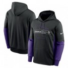 Men's Minnesota Vikings Black Color Block Fleece Performance Pullover Hoodie