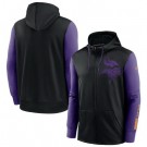 Men's Minnesota Vikings Black Purple Fan Gear Mascot Performance Full Zip Hoodie