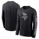 Men's Minnesota Vikings Black RFLCTV Long Sleeve T Shirt