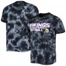Men's Minnesota Vikings Black Resolution Tie Dye Raglan T Shirt