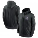 Men's Minnesota Vikings Black Sideline Impact Lockup Performance Full Zip Pullover Hoodie