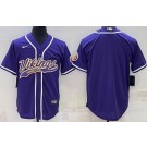 Men's Minnesota Vikings Blank Purple Baseball Jersey