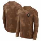 Men's Minnesota Vikings Brown 2023 Salute To Service Sideline Long Sleeve T Shirt