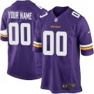 Men's Minnesota Vikings Customized Game Purple Jersey