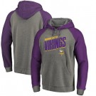 Men's Minnesota Vikings Gray Slant Strike Tri Blend Raglan Pullover Hoodie