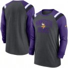 Men's Minnesota Vikings Gray Tri Blend Raglan Athletic Long Sleeve T Shirt