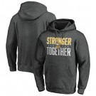 Men's Minnesota Vikings Heather Charcoal Stronger Together Printed Pullover Hoodie 0783