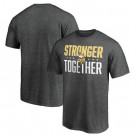 Men's Minnesota Vikings Heather Charcoal Stronger Together Printed T-Shirt 0705