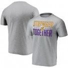 Men's Minnesota Vikings Heather Charcoal Stronger Together Printed T-Shirt 0977