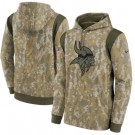 Men's Minnesota Vikings Olive 2021 Salute To Service Therma Performance Pullover Hoodie