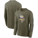 Men's Minnesota Vikings Olive 2022 Salute To Service Long Sleeve T Shirt