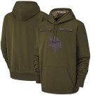 Men's Minnesota Vikings Olive Salute To Service Printed Pullover Hoodie