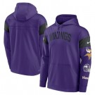 Men's Minnesota Vikings Purple Black Sideline Arch Jersey Performance Pullover Hoodie