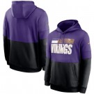 Men's Minnesota Vikings Purple Black Sideline Impact Lockup Performance Pullover Hoodie