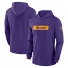 Men's Minnesota Vikings Purple Sideline Hoodie Performance Long Sleeve T Shirt