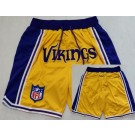 Men's Minnesota Vikings Yellow Just Don Shorts