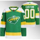 Men's Minnesota Wild Customized Green 2022 Reverse Retro Authentic Jersey