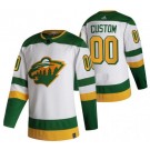 Men's Minnesota Wild Customized White 2021 Reverse Retro Authentic Jersey