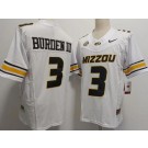 Men's Missouri Tigers #3 Luther Burden III White College Football Jersey