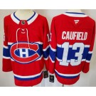 Men's Montreal Canadiens #13 Cole Caufield Red Fanatics Authentic Jersey