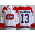 Men's Montreal Canadiens #13 Cole Caufield White Authentic Jersey
