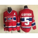 Men's Montreal Canadiens #5 Bernard Geoffrion Red Throwback Jersey