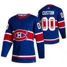 Men's Montreal Canadiens Customized Blue 2021 Reverse Retro Authentic Jersey