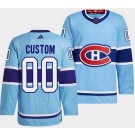Men's Montreal Canadiens Customized Light Blue 2022 Reverse Retro Authentic Jersey