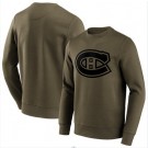 Men's Montreal Canadiens Khaki Iconic Preferred Logo Graphic Crew Sweatshirt