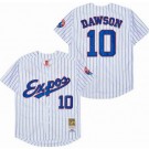 Men's Montreal Expos #10 Andre Dawson White Stripes 1982 Throwback Jersey