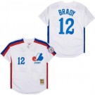 Men's Montreal Expos #12 Tom Brady White 1982 Throwback Jersey