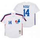 Men's Montreal Expos #14 Pete Rose White 1982 Throwback Jersey