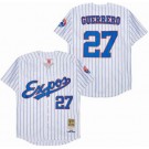 Men's Montreal Expos #27 Vladimir Guerrero White Stripes 2000 Throwback Jersey