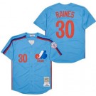 Men's Montreal Expos #30 Tim Raines Blue 1982 Throwback Jersey
