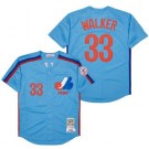 Men's Montreal Expos #33 Larry Walker Blue 1982 Throwback Jersey