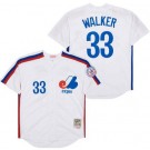Men's Montreal Expos #33 Larry Walker White Throwback Jersey