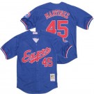 Men's Montreal Expos #45 Pedro Martinez Blue Throwback Jersey