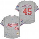 Men's Montreal Expos #45 Pedro Martinez Gray 1997 Throwback Jersey