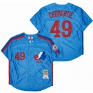 Men's Montreal Expos #49 Warren Cromartie Blue 1982 Throwback Jersey