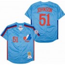 Men's Montreal Expos #51 Randy Johnson Blue 1982 Throwback Jersey