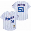Men's Montreal Expos #51 Randy Johnson White 1982 Throwback Jersey