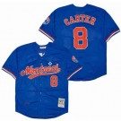 Men's Montreal Expos #8 Gary Carter Blue Mesh Throwback Jersey