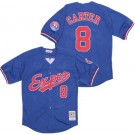 Men's Montreal Expos #8 Gary Carter Blue Throwback Jersey