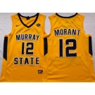 Men's Murray State Racers #12 Ja Morant Yellow College Basketball Jersey